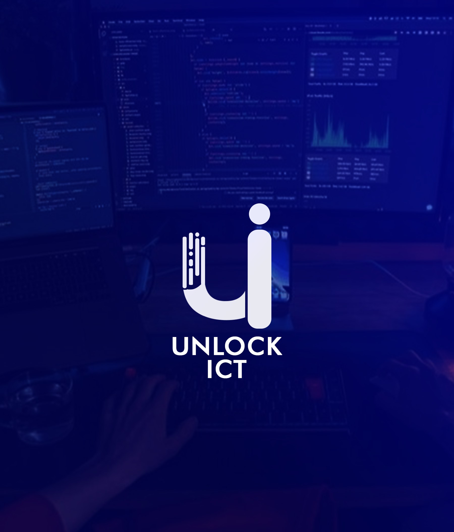 Unlock ICT engineering desk with live network dashboards on screen